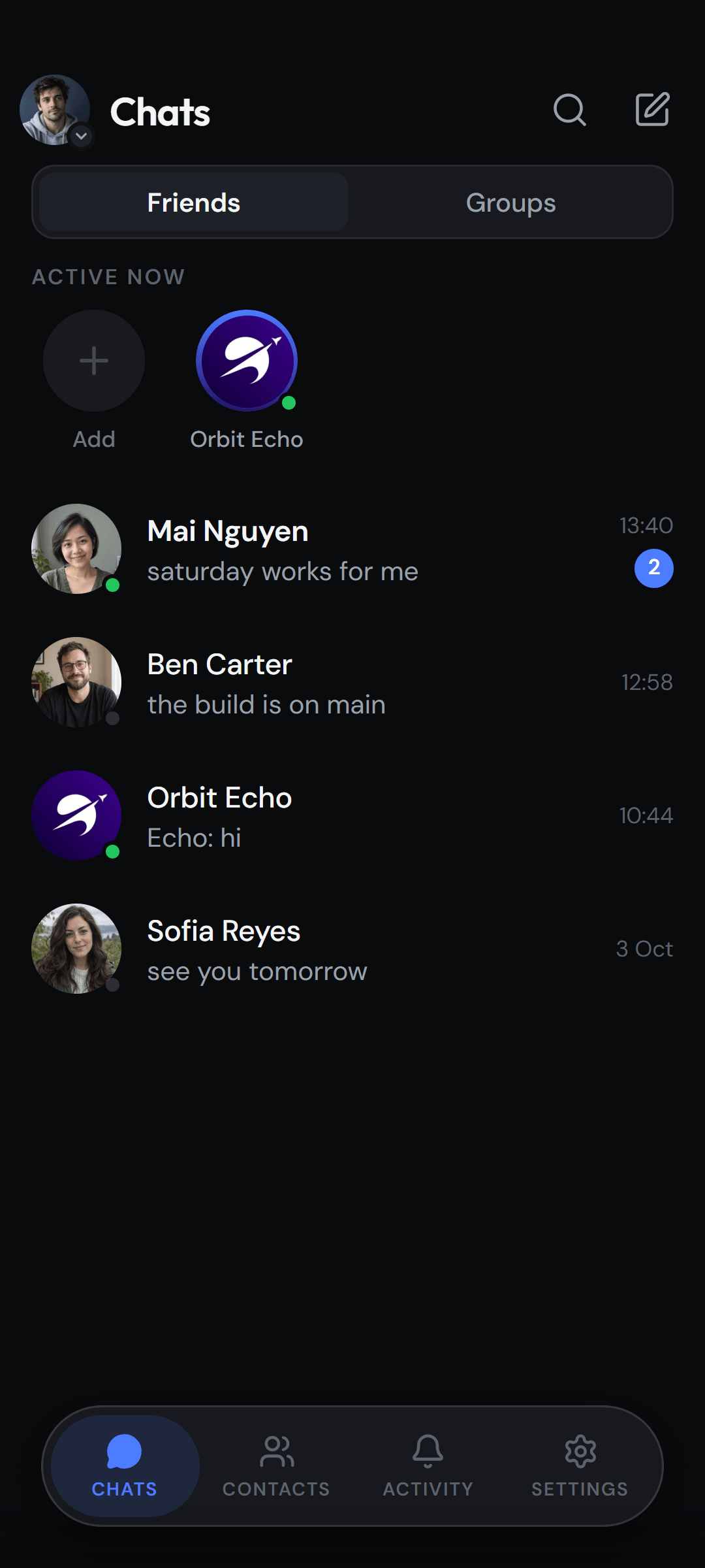 Android — the conversation list