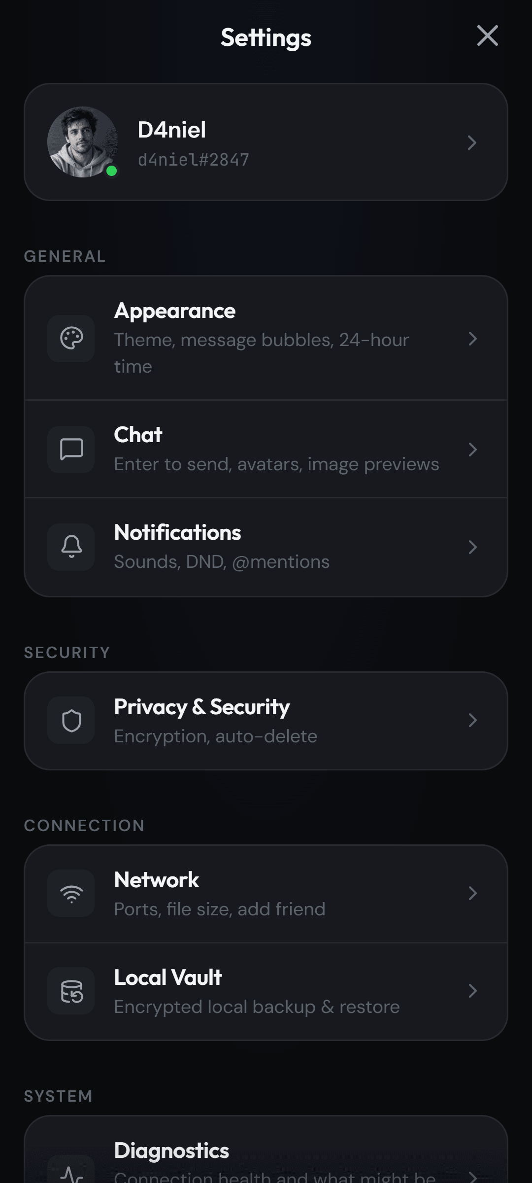 Android — settings